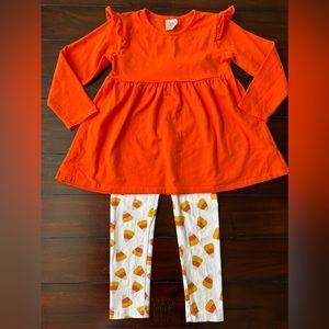 Stitchy Fish Fall Treat Leggings Set - Size 6